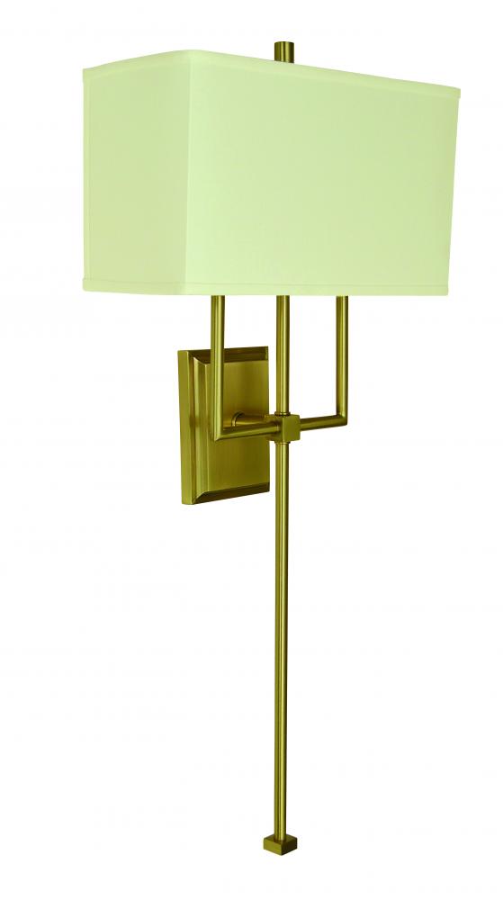 2-Light Brushed Brass Sconce