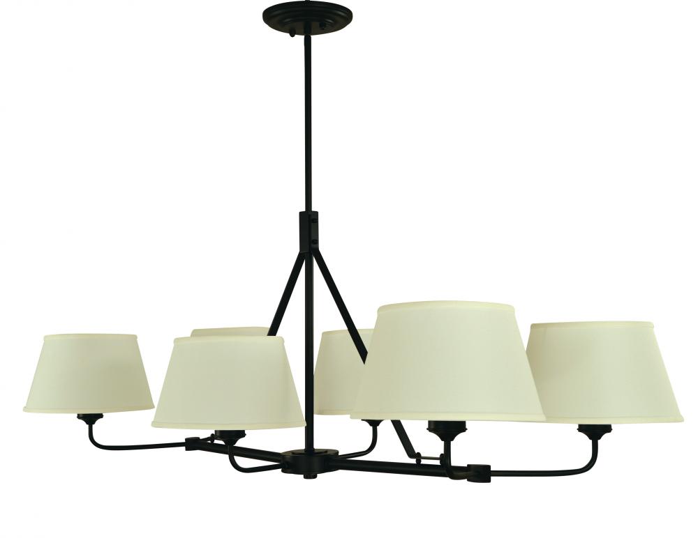 6-Light Matte Black Milford Dining Chandelier