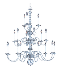 Framburg 9148 SP - 18-Light Satin Pewter Jamestown Foyer Chandelier