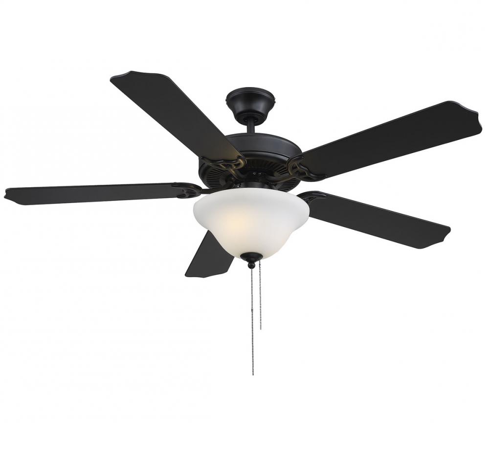 52&#34; 2-Light Ceiling Fan in Matte Black