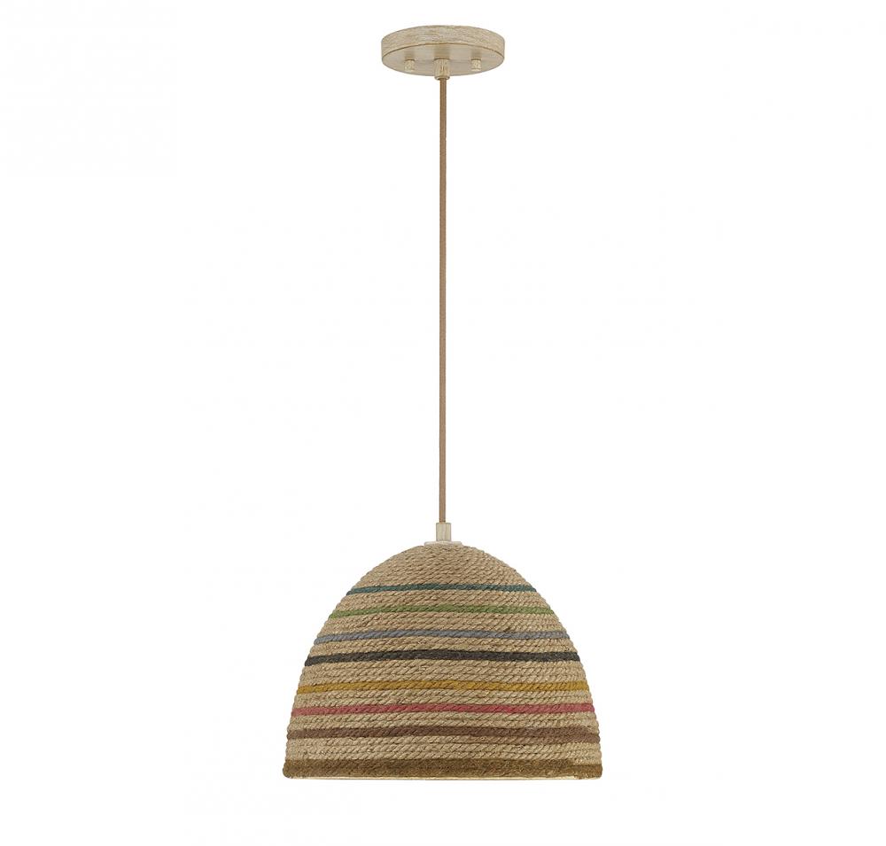 1-Light Pendant in Natural Rattan Color