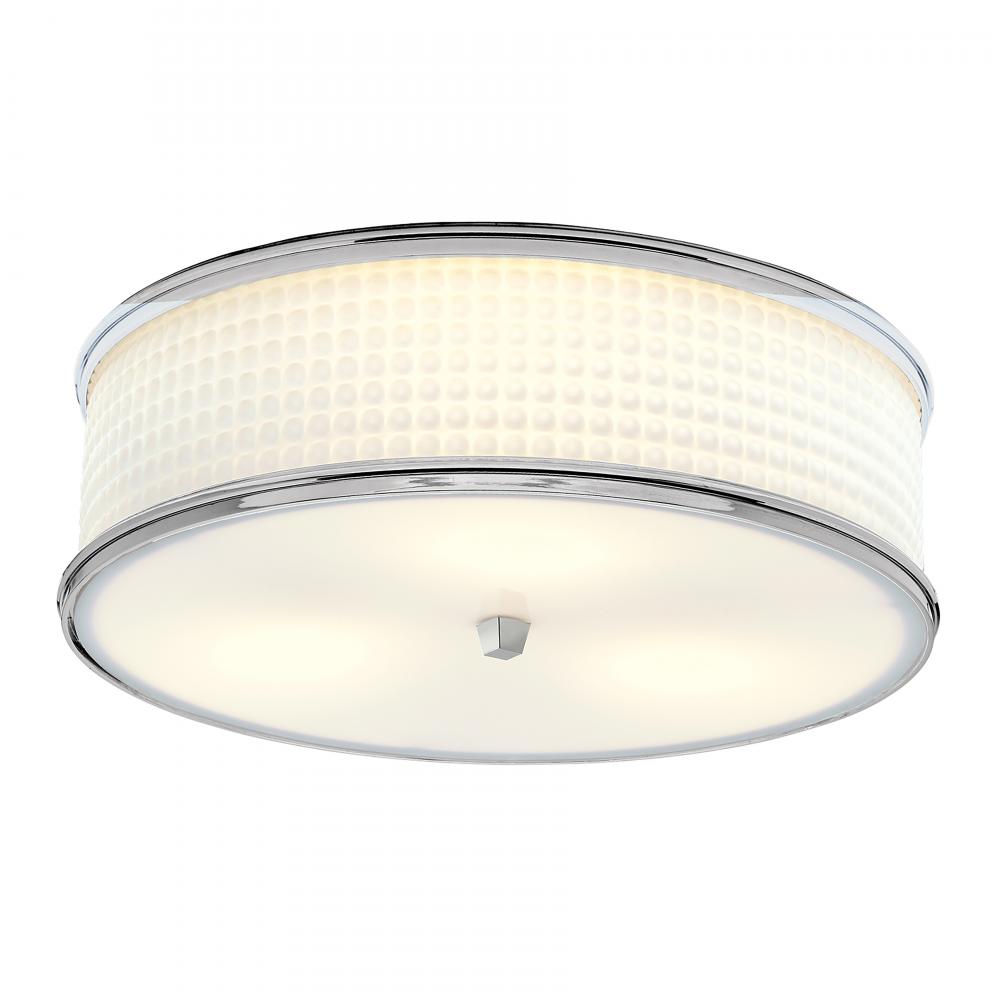 Prism 16.75&#39;&#39; Wide 3-Light Flush Mount - Polished Nickel