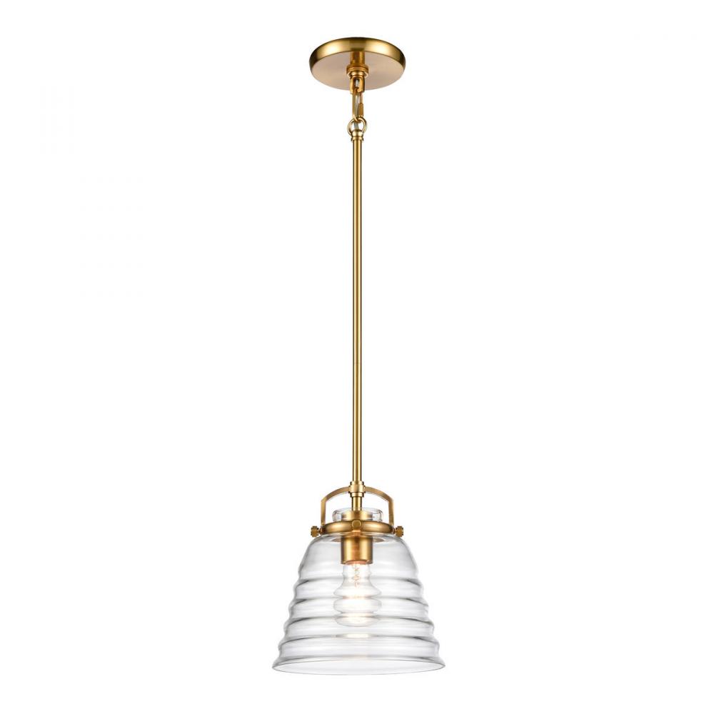 Current 8&#39;&#39; Wide 1-Light Pendant - Satin Brass