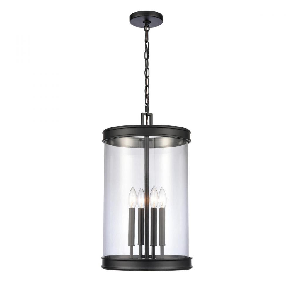 Mendoza 12.75&#39;&#39; Wide 4-Light Pendant - Matte Black