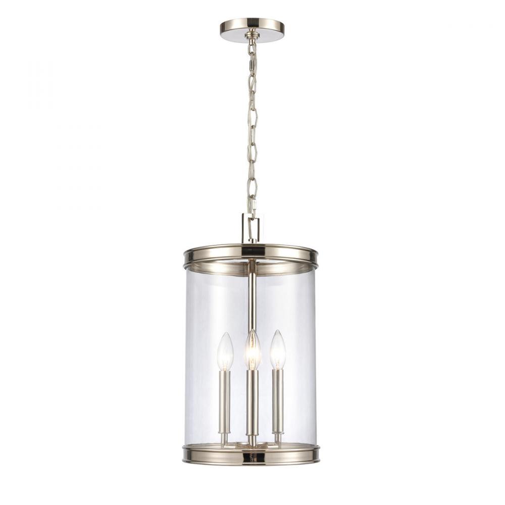 Mendoza 10.25&#39;&#39; Wide 3-Light Pendant - Polished Nickel