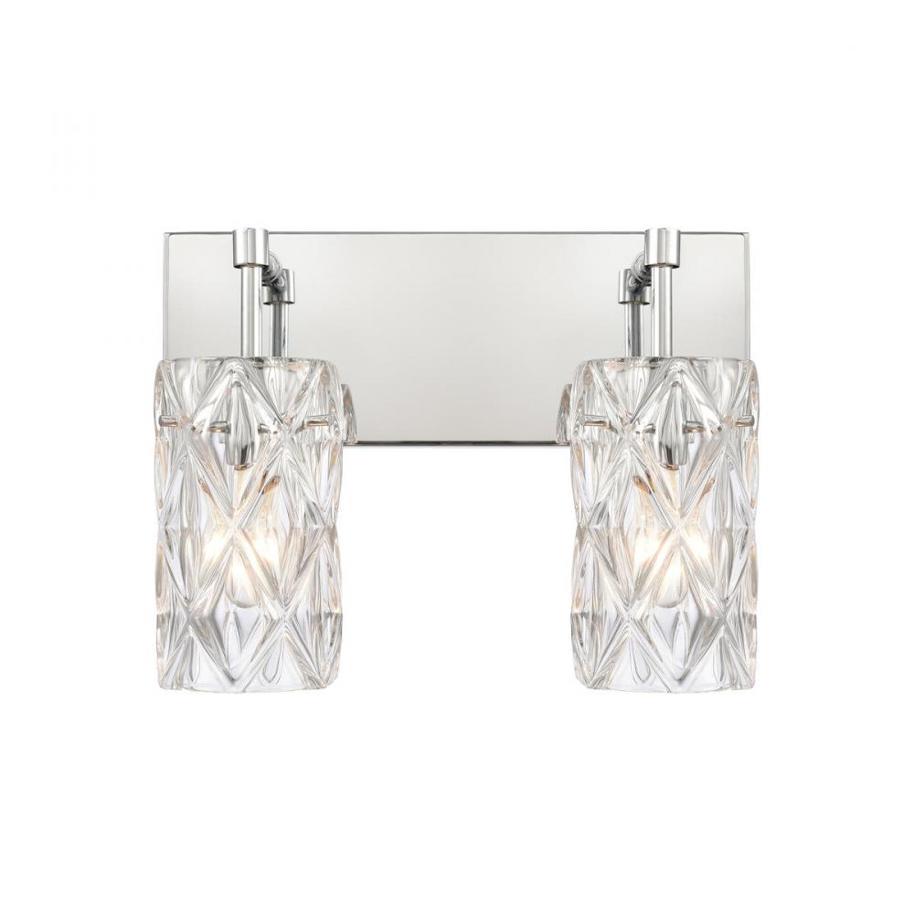 Forma de Crystal 14&#39;&#39; Wide 2-Light Vanity Light - Polished Chrome