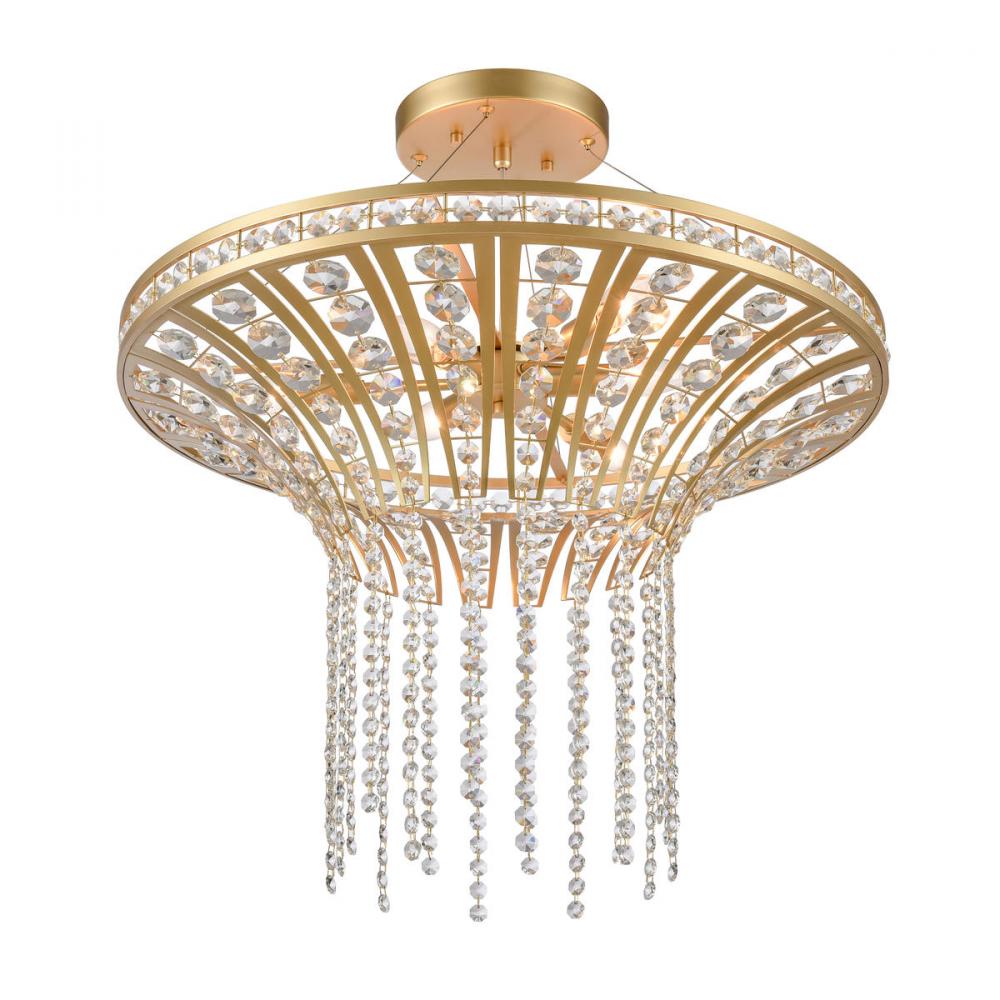 Fantania 24&#39;&#39; Wide 6-Light Chandelier - Champagne Gold