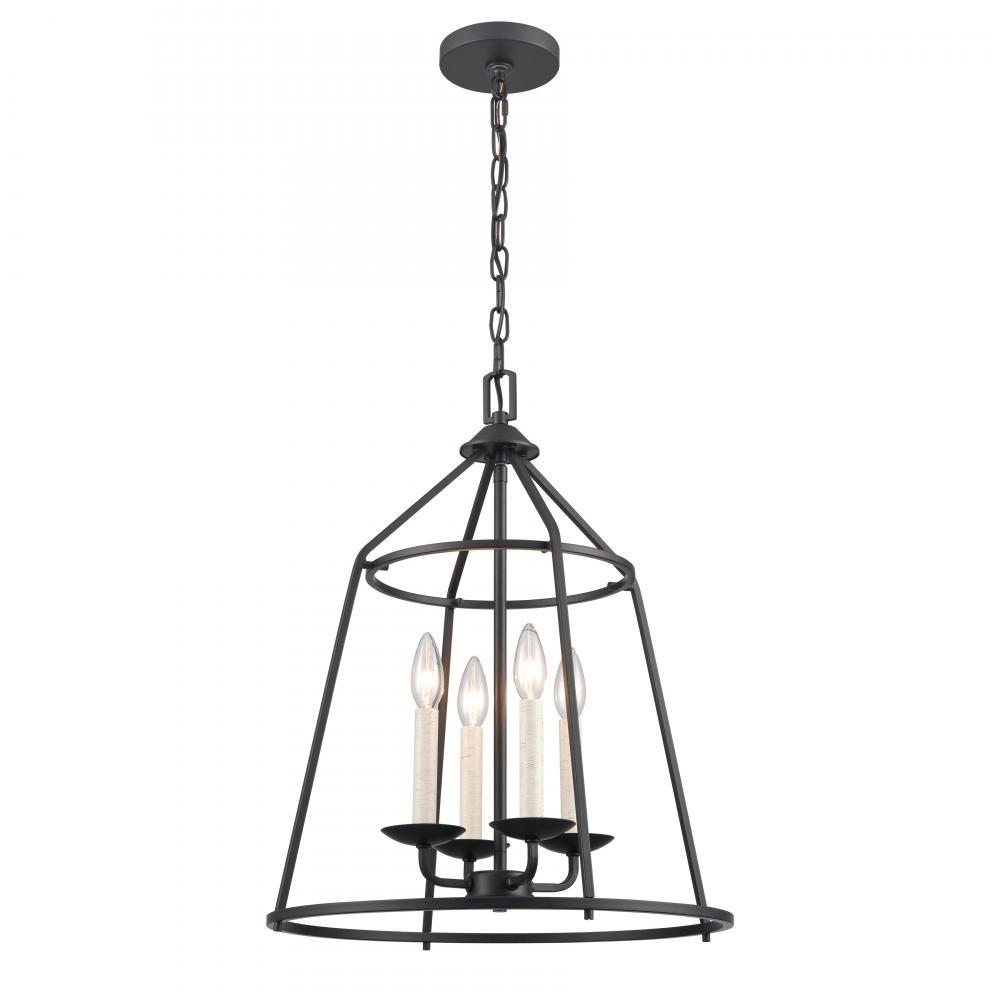 Ellisville 17.25&#39;&#39; Wide 4-Light Chandelier - Matte Black