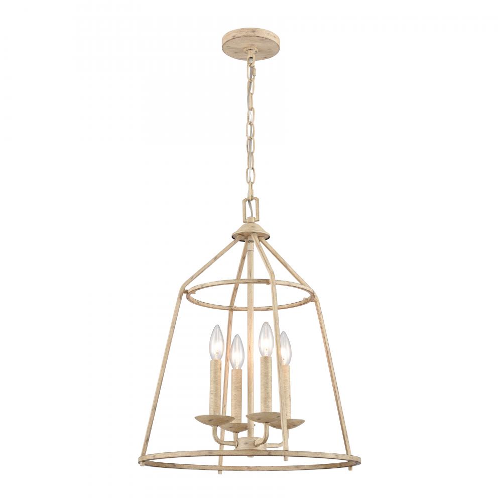 Ellisville 17.25&#39;&#39; Wide 4-Light Chandelier - Antique Cream