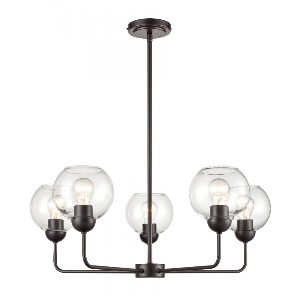 Boman 28&#39;&#39; Wide 5-Light Chandelier - Oil Rubbed Bronze