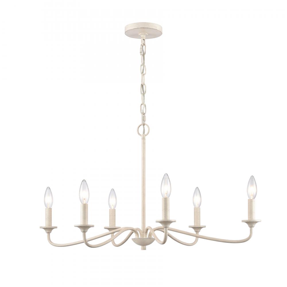 Quinn 30&#39;&#39; Wide 6-Light Chandelier - Antique White